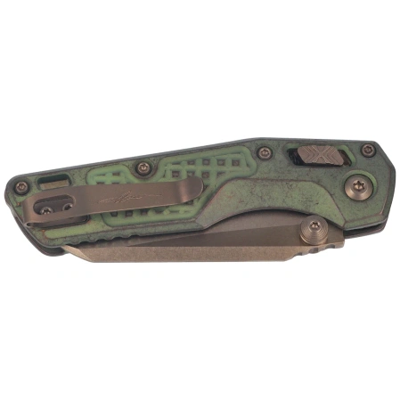 Nóż składany Microtech MSI Ram-Lok Mini S/E Marfione Select Frag Antique Green Titanium, Bronze HW, Bronze F/S M390MK by Tony Marfione (210M-15FRMS2)