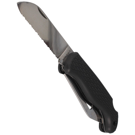 Nóż żeglarski MAC Boat 2 Black PP-TPE, Satin W 1.4034
