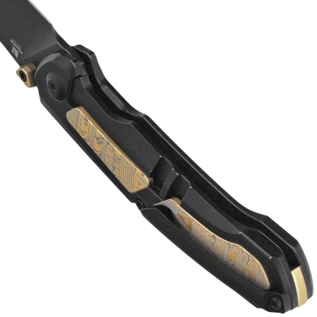 Nóż składany Kizer Feweed XL Black Titanium / Gold Aluminium, Matte DLC Ultra S90V by Vu Huynh Nam Anh (Ki4694A1)