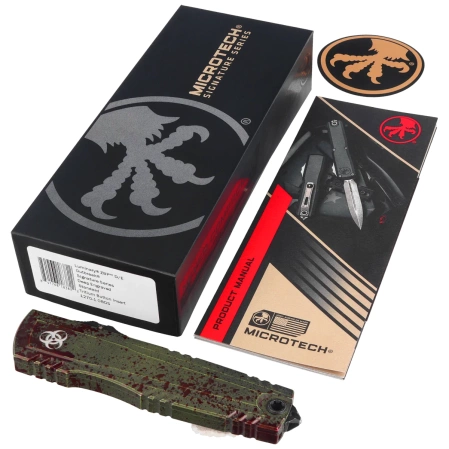 Nóż automatyczny OTF Microtech Luminary ZBP D/E Signature Outbreak Aluminium, Outbreak M390MK by Tony Marfione (1270-1OBDS)