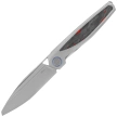 Rike Knife RK-Baidi-T-P/RCF Gray Titanium / Red Carbon Fiber, Bead Blasted M390