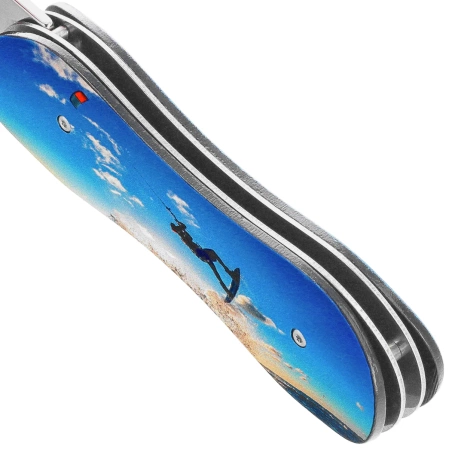 Nóż składany Third Decor Habitat N119H Kitesurf Double-Sided 3D Kitesurfer Aluminium, Mirror-Polished 420 (TH-N119H)