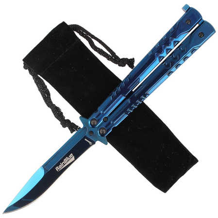 Nóż motylek Marinez Albainox Balisong, RainBlue Finish (36246)