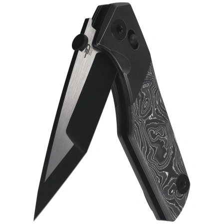 Bestech Knife Cetus Bronze Black Titanium / Carbon Fiber, Black PVD / Satin M390 by Poltergeistworks (BT2304C)