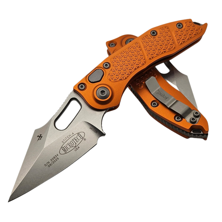 Microtech Stitch S/E-A Automatic Knife Orange Tri-Grip Aluminum, Stonewashed by Sebastijan Berenji and Tony Marfione (169-10OR)