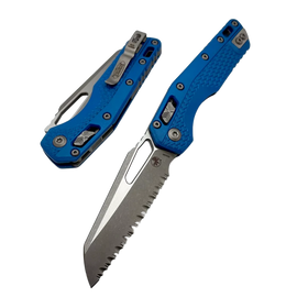 Nóż składany Microtech MSI Ram-Lok S/E Cerakote Blue Tri-Grip Polymer, Apocalyptic F/S M390MK by Tony Marfione (210T-12APPMCBL)