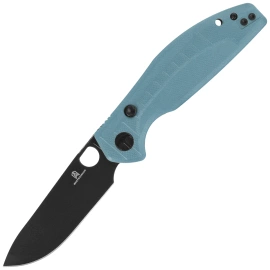 Bestechman Angry Owl Knife Grey G10, Black PVD D2 by Keanu Alfaro (BMK12C-2)