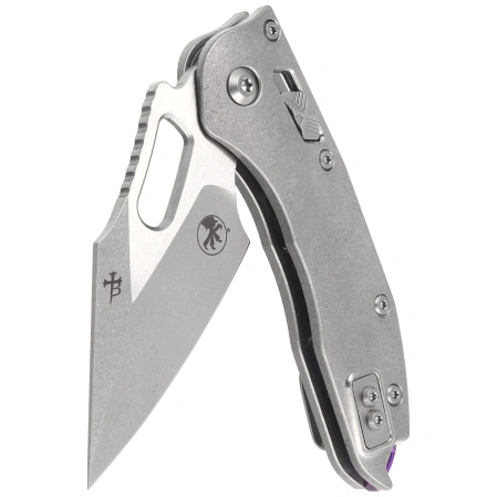 Microtech Stitch Ram-Lok S/E Marfione Select Knife Gray Titanium, Stonewashed M390MK by Borka Blades and Tony Marfione (169RL-10MS3)