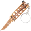 Nóż motylkowy brelok Third Decor Habitat Balisong Poker Rose Titanium Stainless Steel, Rose Titanium 420 (TH-K0101R)