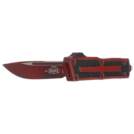 Microtech Scarab II Gen III S/E OTF Knife Weathered Crimson Aluminum, Weathered Crimson M390MK by Tony Marfione (1278-1WCN)