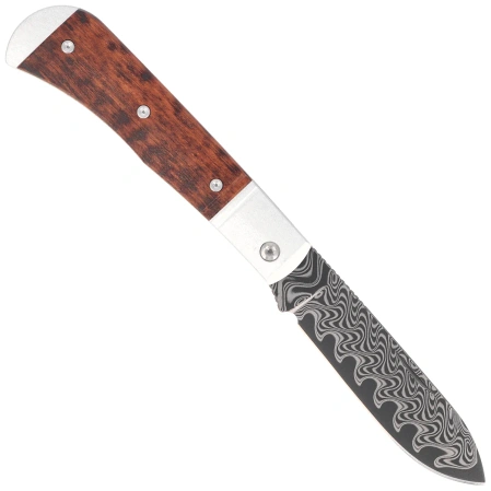 Nóż składany Kizer Trestle D Grey Aluminium / Leopardwood, Acid Washed Damascus by Azo (V3760A3)