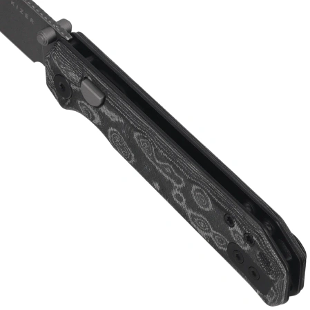 Kizer Begleiter 2.9 BLL Knife Gray Vortex Micarta, Gray PVD / Stonewashed BD1N by Azo (V3458.2BDA2)