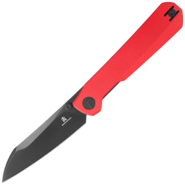 Bestechman Curvee Knife Red G10, Black PVD AEB-L by Ostap Hel (BMK20E)
