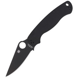 Spyderco Para Military 2 Knife Black G10, Black DLC CPM S45VN by Sal, Eric Glesser (C81GPBK2)