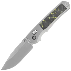 Remette RT-Aurora Knife Gray Titanium / Carbon Fiber, Manual Fine Grinding Satin / Pearlescent M390 (AURA-Y)