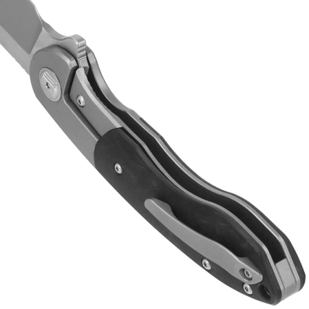 Bestech Bowietie Grey Titanium/Carbon Fiber, Stonewashed/Satin M390 (BT1906A)