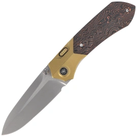 Nóż składany Remette Meteor Gold Titanium/Carbon Fiber, Pearlescent M390 (RTPT-DL)
