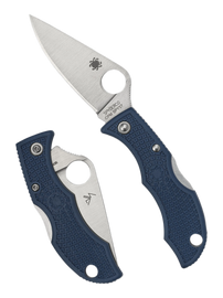 Spyderco Ladybug 3 Knife Cobalt Blue FRN, Satin CPM SPY-27 by Sal Glesser (LPCBL3)