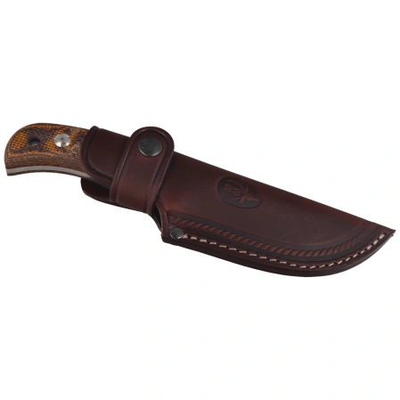 Muela Sioux-10J Knife Brown-Mustard Jute Micarta, Satin 14C28N