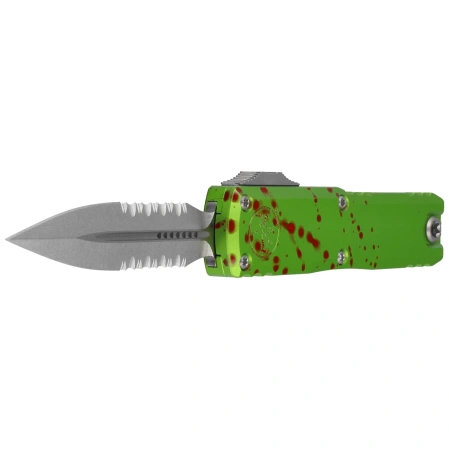 Microtech UTX-85 Gen IV D/E OTF Knife Zombie-Tech Aluminum, Stonewashed P/S M390MK by Tony Marfione (12324-11Z)