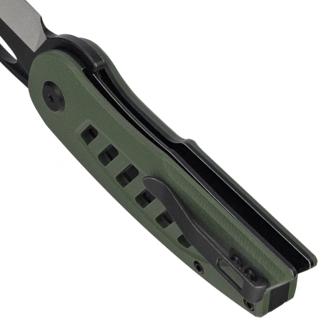 Bestech Explorer Knife Green G10, Satin/Black D2 (BG37B)