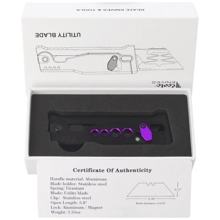 Nóż grawitacyjny Reate EXO-U Black-Purple Speedhole Aluminium, Stainless Steel (EXO-U SBK.PU)