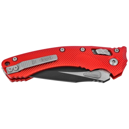 Microtech Amphibian Ram-Lok S/E Knife Fluted Red Aluminum, Black M390MK by Tony Marfione (137RL-1FLRD)