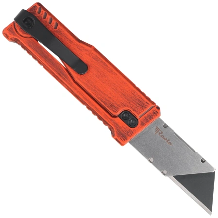 Reate EXO-U V2 Utility Knife Orange Diamond Pattern Aluminum, Stainless Steel