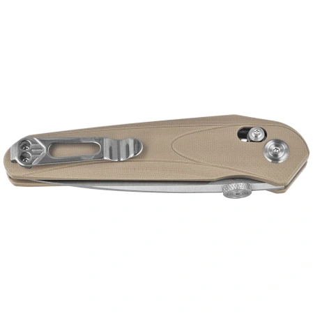 Bestech Mothus Knife Beige G10, Stonewashed / Satin 14C28N by Kombou (BG67B)