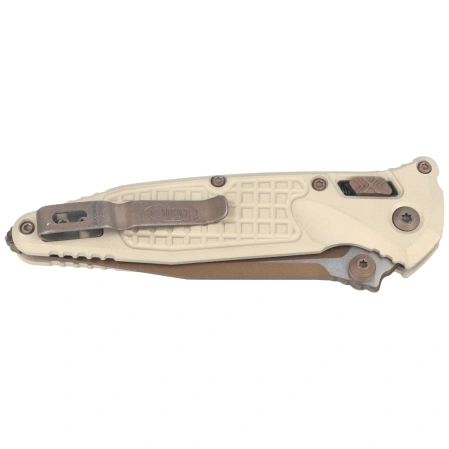Microtech Socom Ram-Lok S/E Knife Champagne Gold Frag Aluminum, Champagne Gold M390MK by Tony Marfione (160RL-1FRCG-C19Z23)