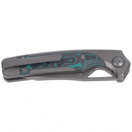 Kizer Ara Knife Gray Titanium / Brittany Blue Camo Carbon, Gray Stonewashed S45VN Jonathan Styles & Paul Munko (Ki3729A2)