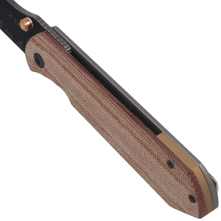 Nóż składany Kizer Harpoon Fold Gray Titanium / Brown Norplex UltreX Micarta, Acid Washed 3-layer Composite Steel by Maverick Customs (Ki4784A4)
