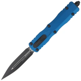 Microtech Dirac Delta D/E OTF Knife Blue Aluminum, Black M390MK by Tony Marfione (227-1BL)