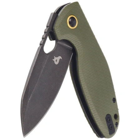 BlackFox Puffy Knife OD Green G10, Black Stonewashed 10Cr15CoMov (BF-786 G10OD)