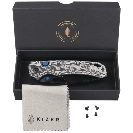 Kizer Outposter Knife Vortex Micarta, Black PVD Nitro-V (V3802BDA2)