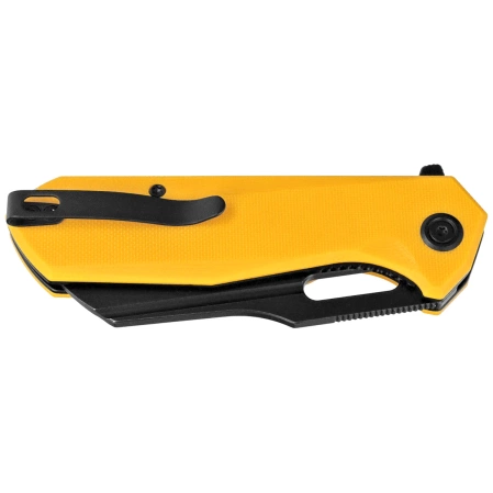 Kubey Atlas Knife Yellow G10, Blackwashed 14C28N by Jelly Jerry (KU328E)