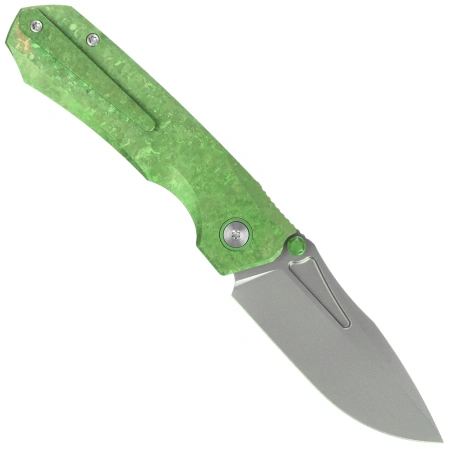 Remette Rhino Knife Green Crystallized Titanium, Pearlescent M390 (RNTB4)