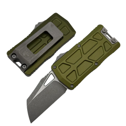 Microtech Exocet II Wharncliffe OTF Knife OD Green Aluminium, Apocalyptic M390MK by Tony Marfione (1156-10APOD)