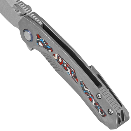Nóż składany Remette Kestrel Gray Titanium/Multicolored Carbon Fiber, Satin CPM S35VN (RTPO-B)