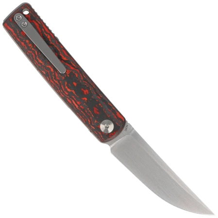 Nóż składany Reate Bushido Titanium/Lava Flow Fat Carbon, Hand Satin M390 (BSO.LAF.SAT)