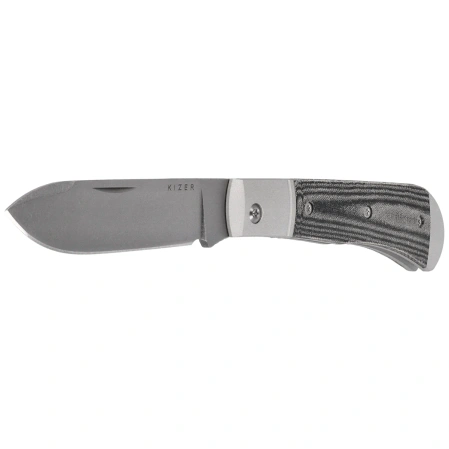 Nóż składany Kizer Trestle D Silver Aluminium / Black Norplex UltreX Micarta, Stonewashed Nitro-V by Azo (V3760A1)
