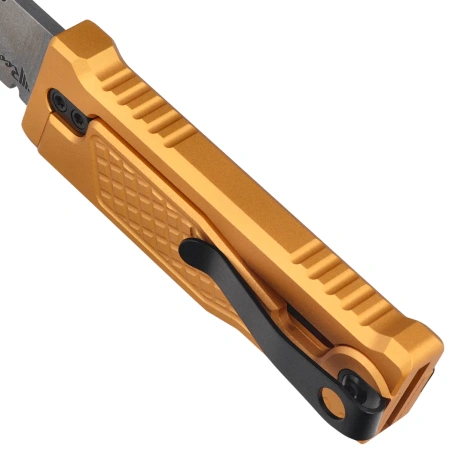 Nóż grawitacyjny Reate EXO-U V1 Yellow Diamond Pattern Aluminium, Stainless Steel