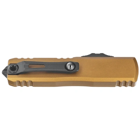 Nóż automatyczny OTF Microtech UTX-85 Gen IV D/E Tan Aluminium, Cerakote Black F/S M390MK by Tony Marfione (12324-D3TA)