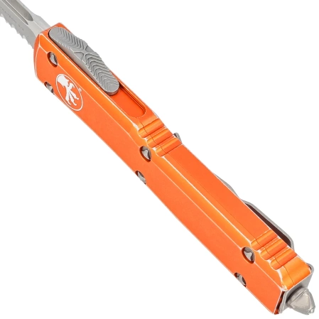 Microtech Ultratech S/E OTF Knife Distressed Orange Aluminum, Apocalyptic P/S M390 by Tony Marfione (121-11DOR)