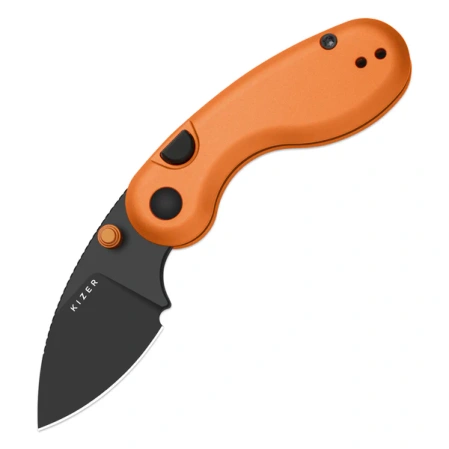 Kizer Microbe Knife Orange Aluminium, Black PVD 14C28N by Maksim Epifantsev (V2742A3)