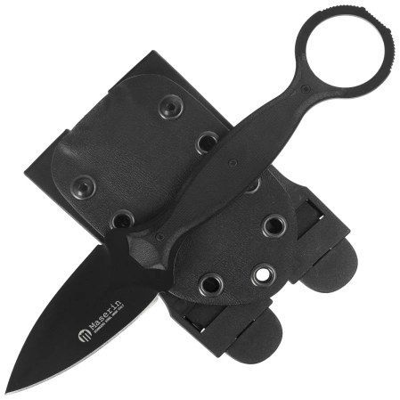 Maserin 922/T Neck Knife Black G10, Black N690 by Russ Kommer