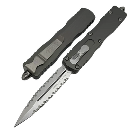 Nóż automatyczny OTF Microtech Dirac Delta D/E Natural Clear Aluminium, Stonewashed F/S by Tony Marfione (227-D12NC)