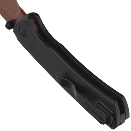 Kizer T1 BD Knife Black Titanium, Sunset Metal PVD / Stonewashed Elmax by Uli Hennicke (Ki3490.2BDA2)