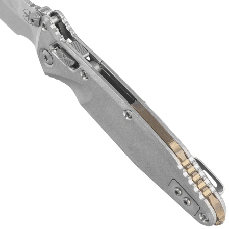 Microtech Socom Ram-Lok S/P-M Marfione Select Knife Slab Side Titanium, Bronze HW, Stonewashed M390MK by Tony Marfione (160RLS-10SMS2)