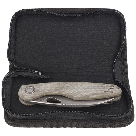 FOX Chilin OD Green Canvas Micarta, Stonewashed M398 by Jesper Voxnæs (FX-530 MOD)